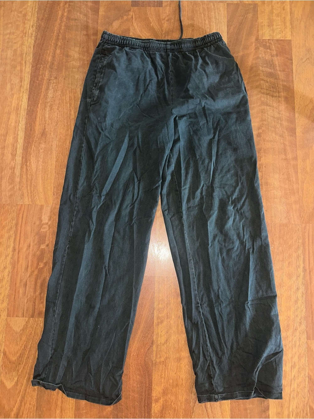 Skims Black/Gray Jersey Elastic-Waist Wide Leg Sweats
